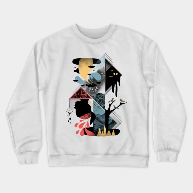 Shapes and Nightmares Crewneck Sweatshirt by chaos_magic